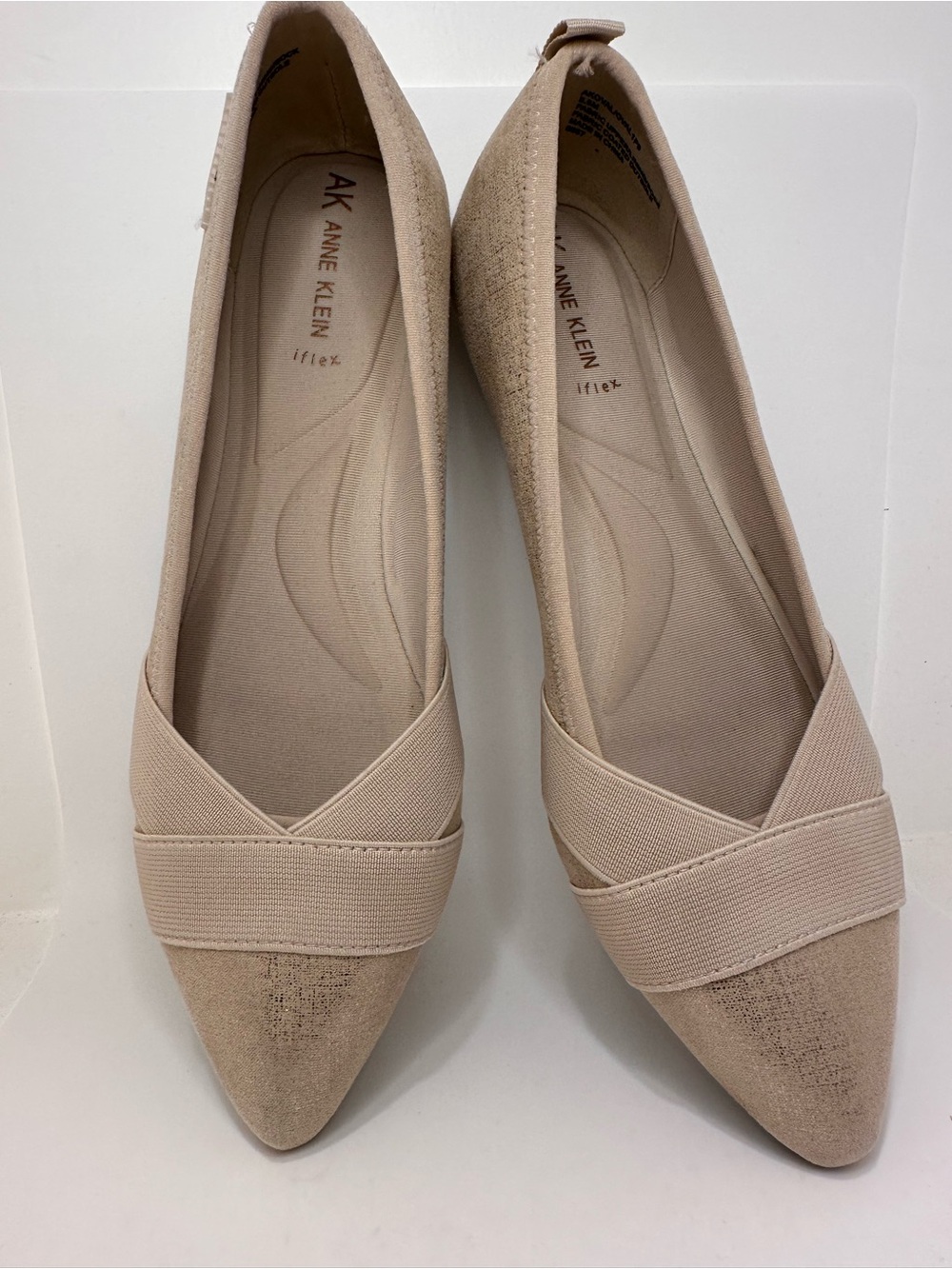 Anne Klein Women's Beige Pointed-Toe Flats - Picture 2 of 7